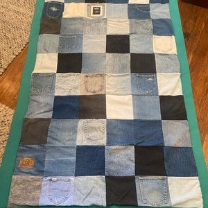 Vintage Denim Jeans Blanket